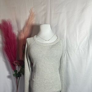 Women's grey Lululemon crochet sweater